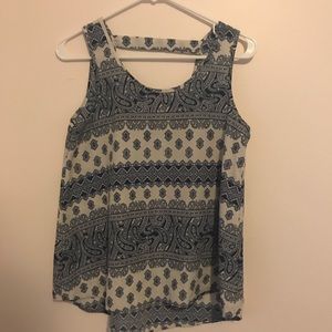 Navy blue and white tank